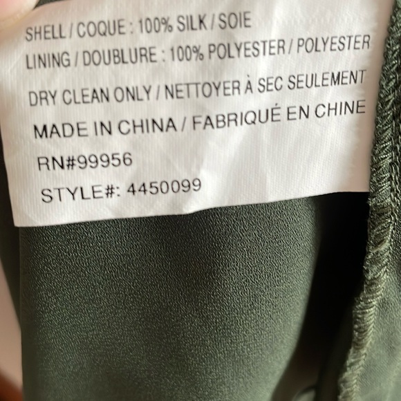 Shoshanna Green Floral Smocked Silk Dress Size 10 - Picture 9 of 12